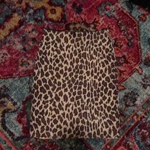 Knee length leopard print skirt